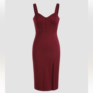 Cider bustier style bodycon midi dress